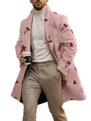 Men's Fashion Printed Casual Woolen Coat