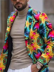 Men's Retro Casual Contrast Color Wool Coat