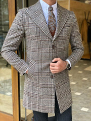 Men's Vintage Plaid Coat