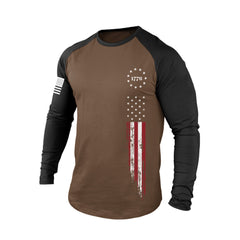 1776 USA FLAG RAGLAN GRAPHIC LONG SLEEVE T-SHIRT