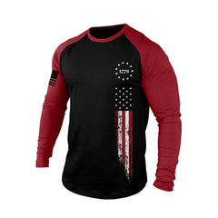 1776 USA FLAG RAGLAN GRAPHIC LONG SLEEVE T-SHIRT