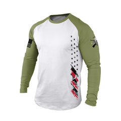 USA FLAG RAGLAN GRAPHIC LONG SLEEVE T-SHIRT