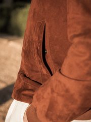 Men's Retro Solid Color Casual Open Pocket Zipper Stand Collar Jacket