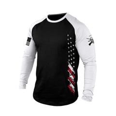 USA FLAG RAGLAN GRAPHIC LONG SLEEVE T-SHIRT