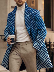 Men's Retro Casual Contrast Color Wool Coat