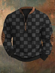 Men's Retro Geometric Print Sweatshirt