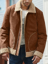 Men's Stylish Commuter Zip Up Faux Suede Coat