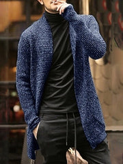 Men's Casual Solid Color Mid Length Sweater Cardigan