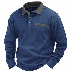 2025 NEW Arrival - Men's Cotton Waffle Patch Collar Casual Business Polo Shirt