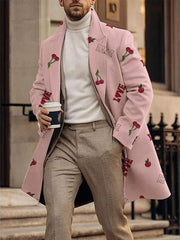Men's Fashion Printed Casual Woolen Coat