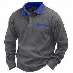 2025 NEW Arrival - Men's Cotton Waffle Patch Collar Casual Business Polo Shirt