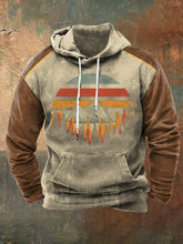Men's Vintage Color Block Print Sweatshirt