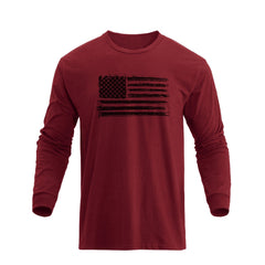 USA FLAG 100% COTTON GRAPHIC LONG SLEEVE T-SHIRT