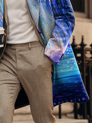 Men's Retro Casual Contrast Color Wool Coat