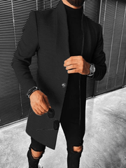 Men's Fashion Stand Collar Mid Length Coat