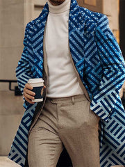 Men's Retro Casual Contrast Color Wool Coat