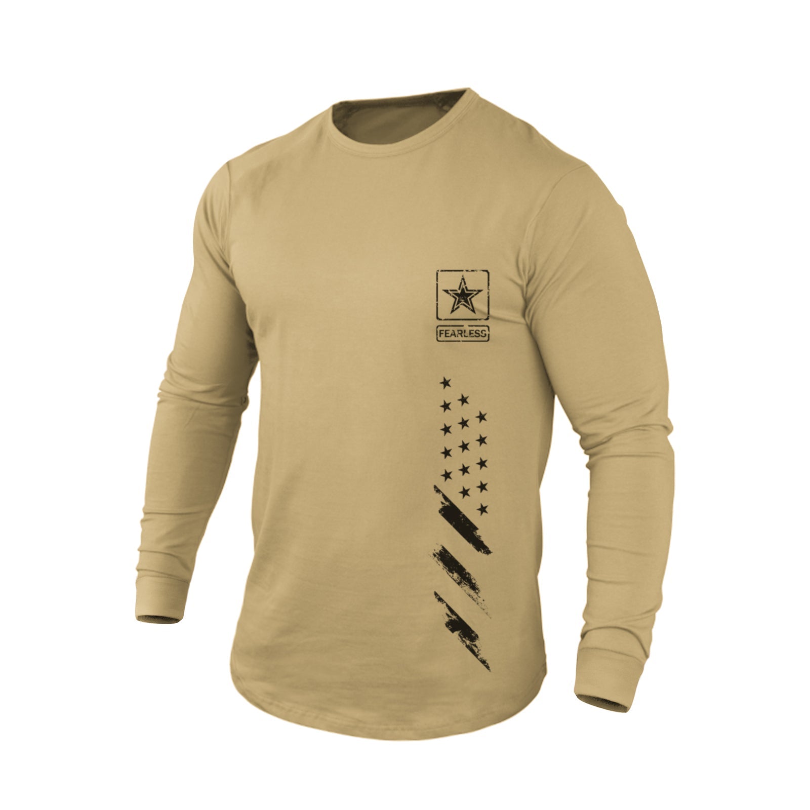 FEARLESS USA FLAG 100% COTTON GRAPHIC LONG SLEEVE T-SHIRT