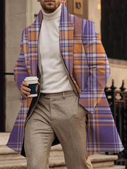 Men's Fashion Printed Casual Woolen Coat