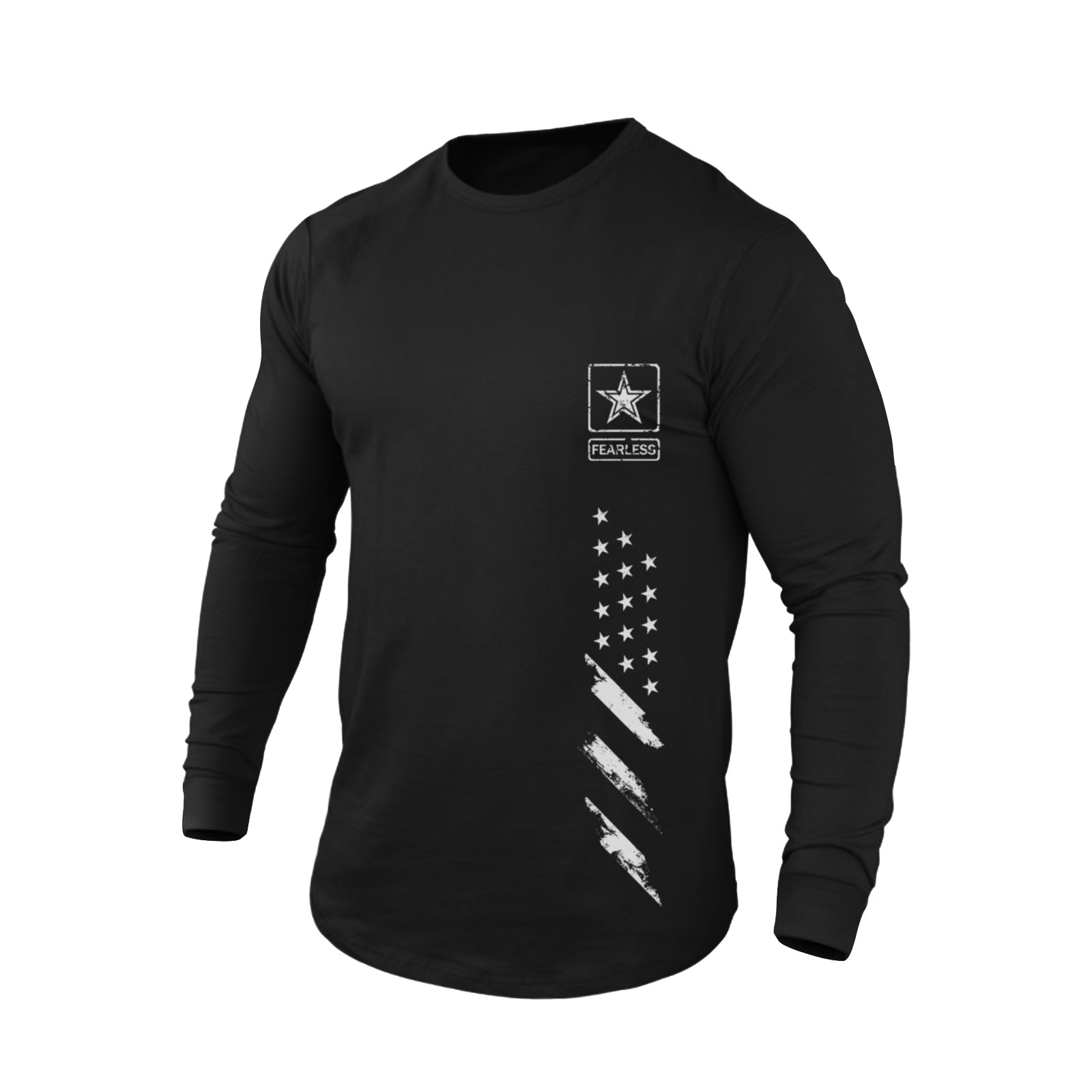 FEARLESS USA FLAG 100% COTTON GRAPHIC LONG SLEEVE T-SHIRT