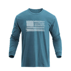 USA FLAG 100% COTTON GRAPHIC LONG SLEEVE T-SHIRT