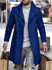 Men's Mid-length Large Lapel Buttoned Coat