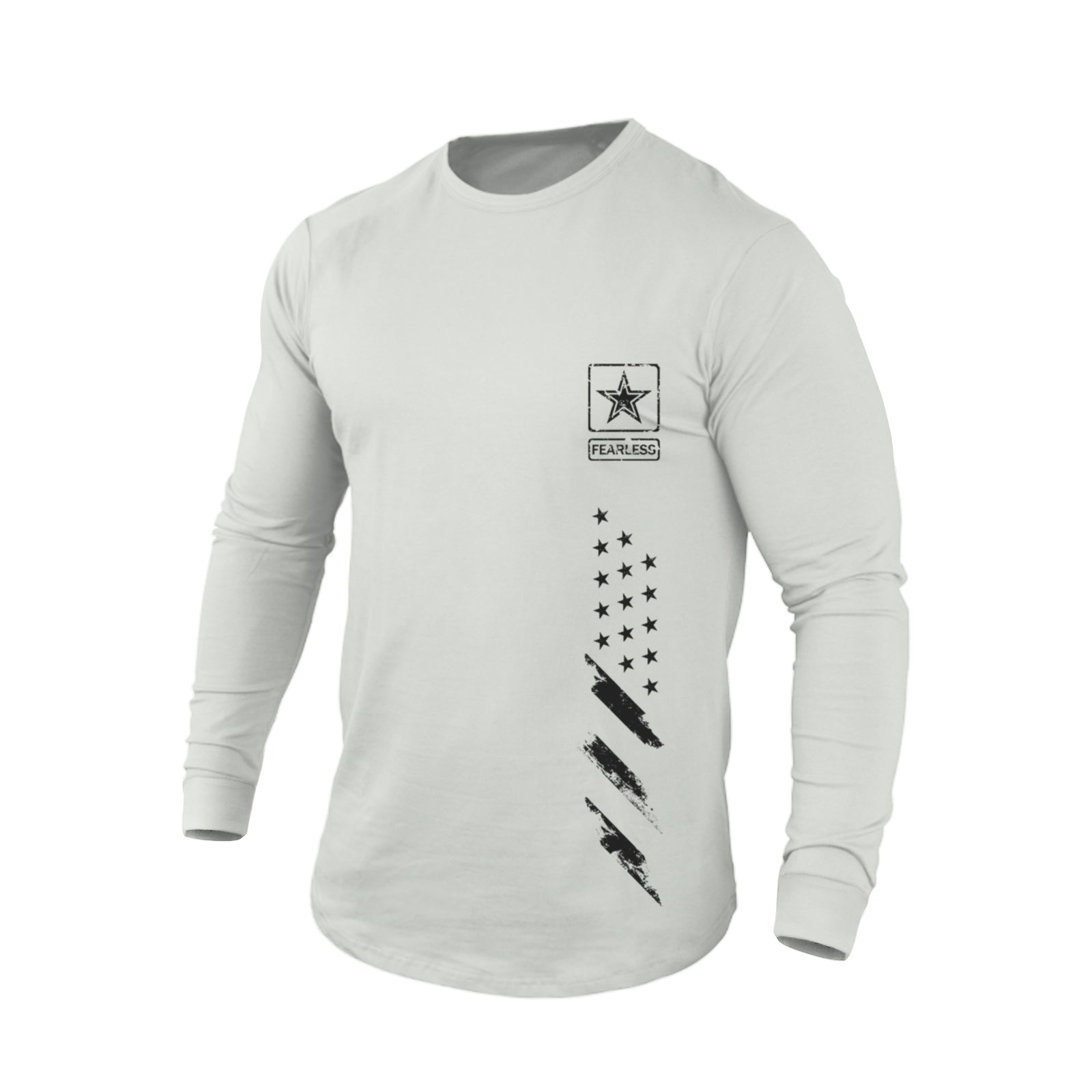 FEARLESS USA FLAG 100% COTTON GRAPHIC LONG SLEEVE T-SHIRT