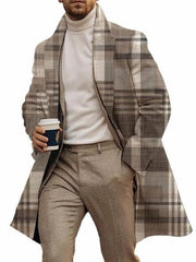 Men's Fashion Printed Casual Woolen Coat
