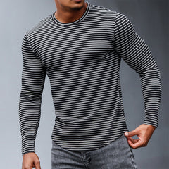 STRIPE 100% COTTON LONG SLEEVE T-SHIRT
