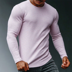 STRIPE 100% COTTON LONG SLEEVE T-SHIRT