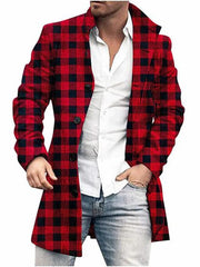 Men's Fashionable Christmas Element Printed Woolen Coat