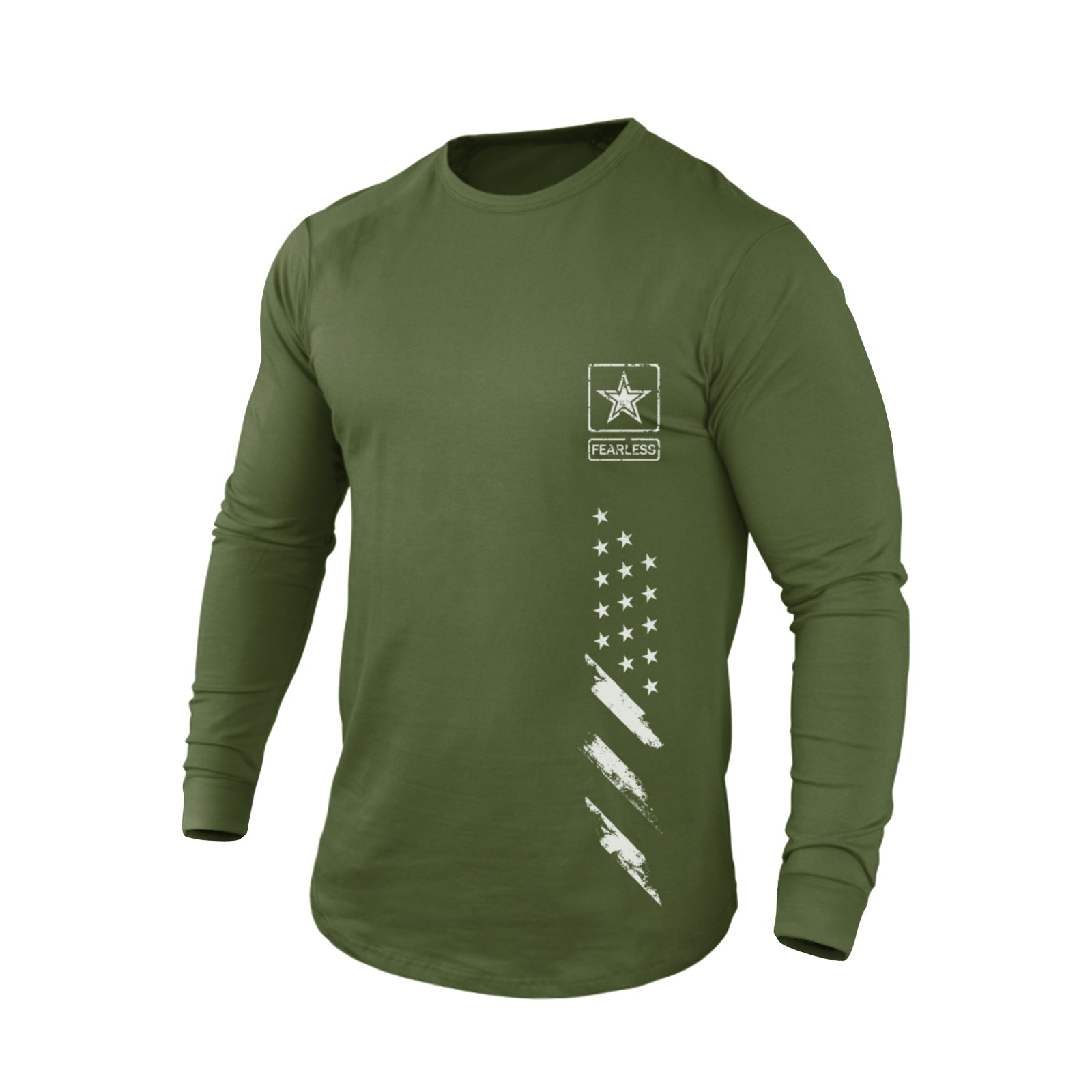 FEARLESS USA FLAG 100% COTTON GRAPHIC LONG SLEEVE T-SHIRT