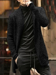Men's Casual Solid Color Mid Length Sweater Cardigan