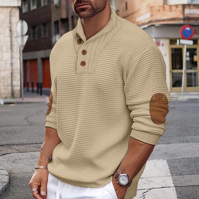 Men's Solid Color Casual Sweater
