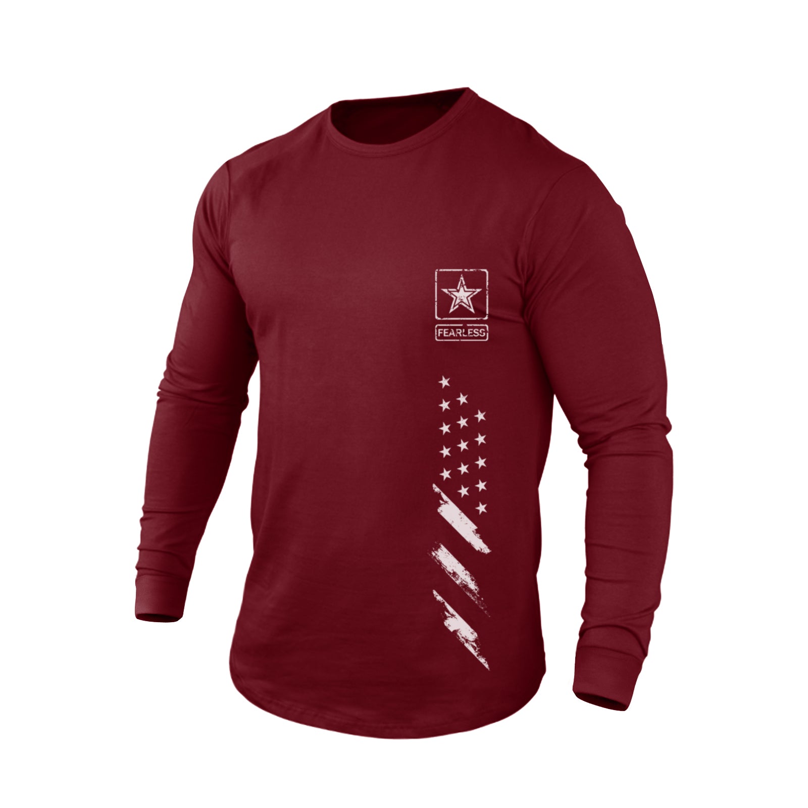 FEARLESS USA FLAG 100% COTTON GRAPHIC LONG SLEEVE T-SHIRT