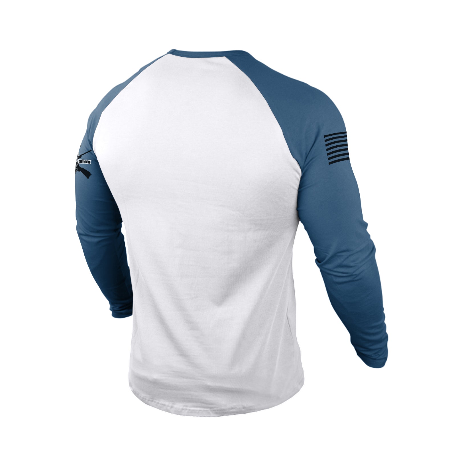 NORMAL USA FLAG CROSS 100% COTTON RAGLAN GRAPHIC LONG SLEEVE T-SHIRT