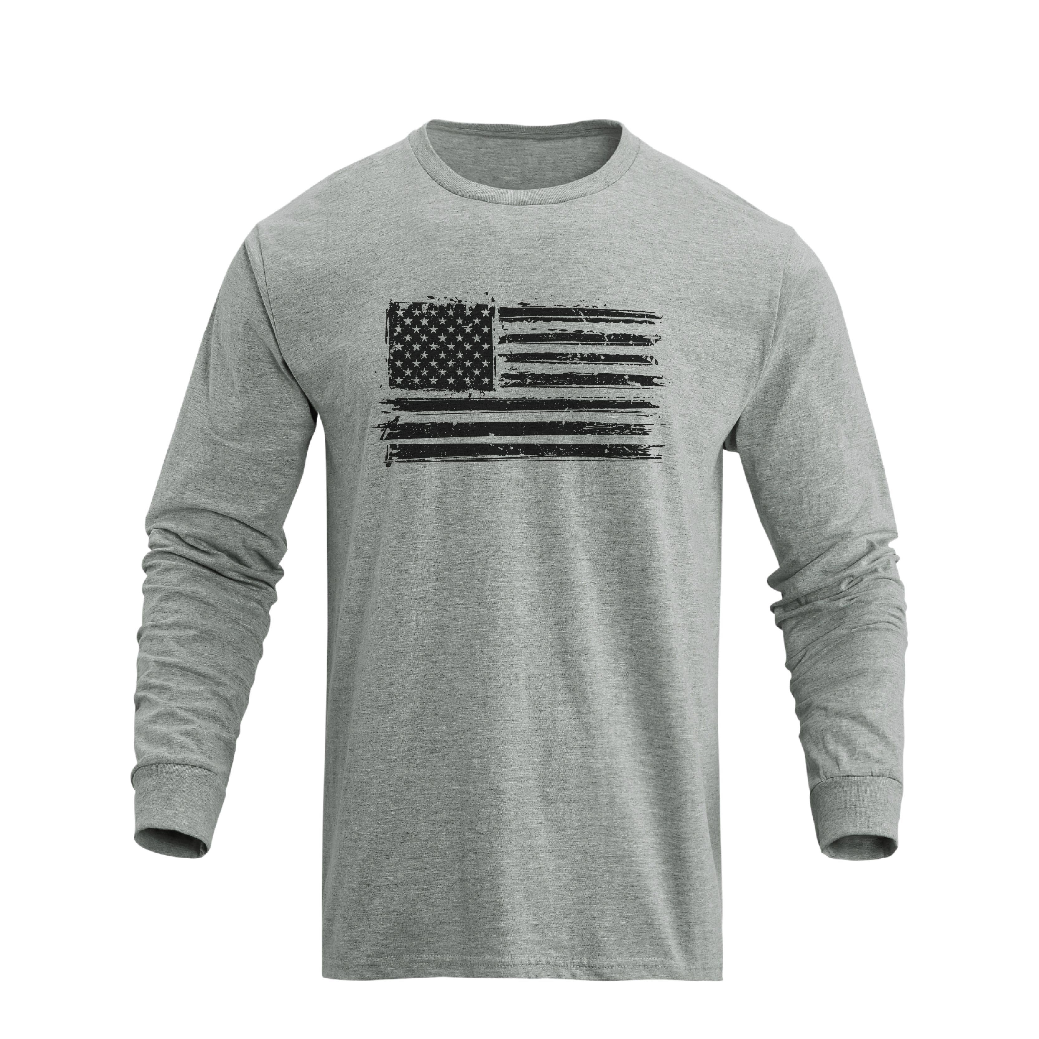 USA FLAG 100% COTTON GRAPHIC LONG SLEEVE T-SHIRT