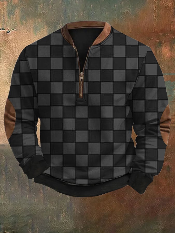 Men's Retro Geometric Print Sweatshirt
