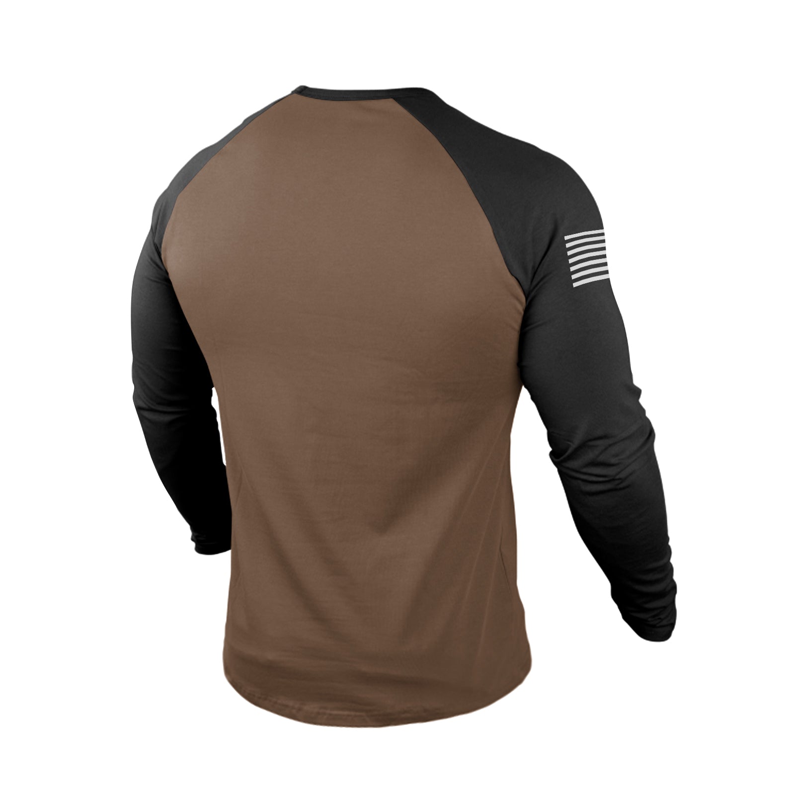 SKULL USA FLAG 100% COTTON RAGLAN GRAPHIC LONG SLEEVE T-SHIRT