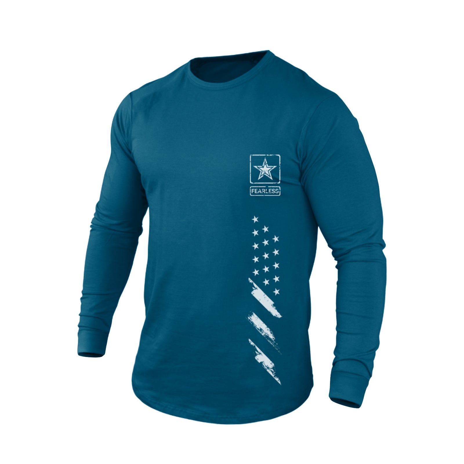 FEARLESS USA FLAG 100% COTTON GRAPHIC LONG SLEEVE T-SHIRT