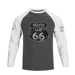 ROUTE 66 RAGLAN GRAPHIC LONG SLEEVE T-SHIRT