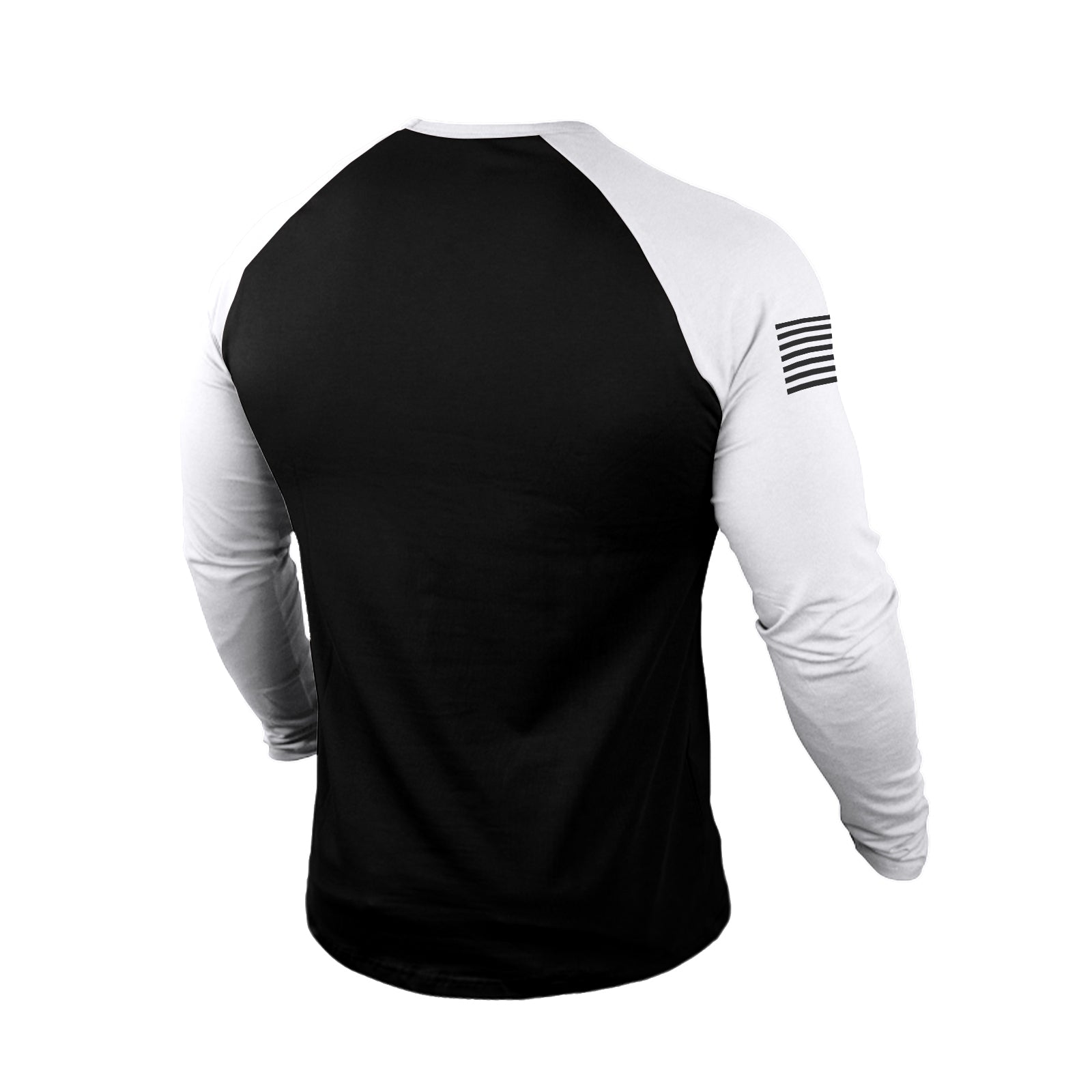 SKULL USA FLAG 100% COTTON RAGLAN GRAPHIC LONG SLEEVE T-SHIRT