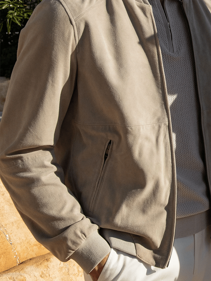 Men's Retro Solid Color Casual Open Pocket Zipper Stand Collar Jacket