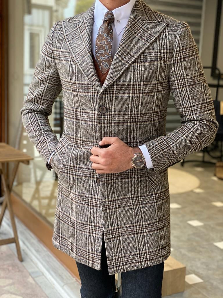 Men's Vintage Plaid Coat
