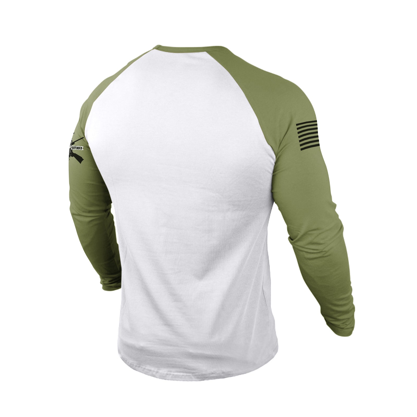 NORMAL USA FLAG CROSS 100% COTTON RAGLAN GRAPHIC LONG SLEEVE T-SHIRT