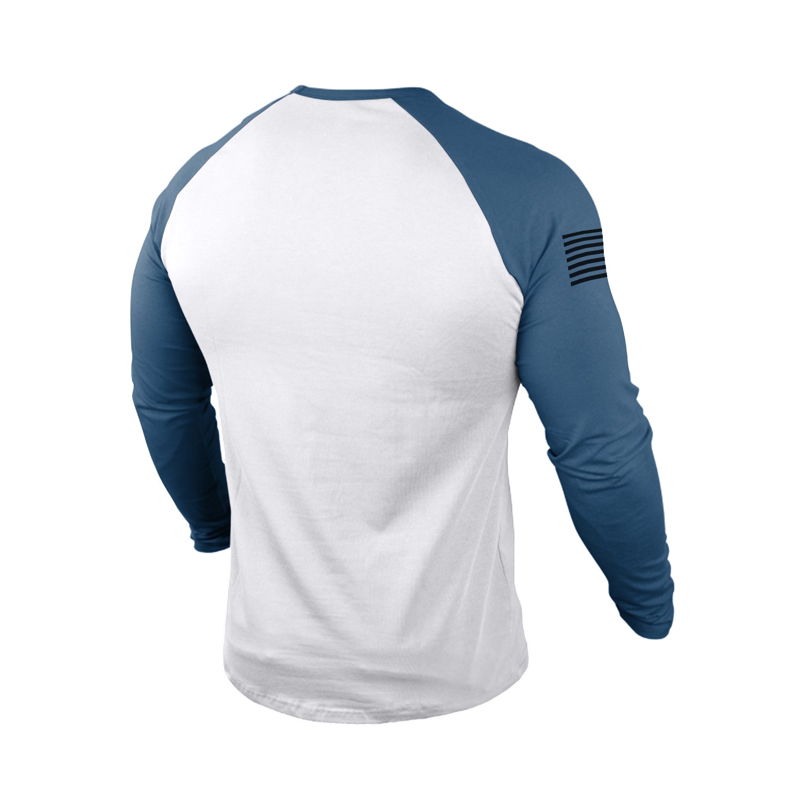 SKULL USA FLAG 100% COTTON RAGLAN GRAPHIC LONG SLEEVE T-SHIRT