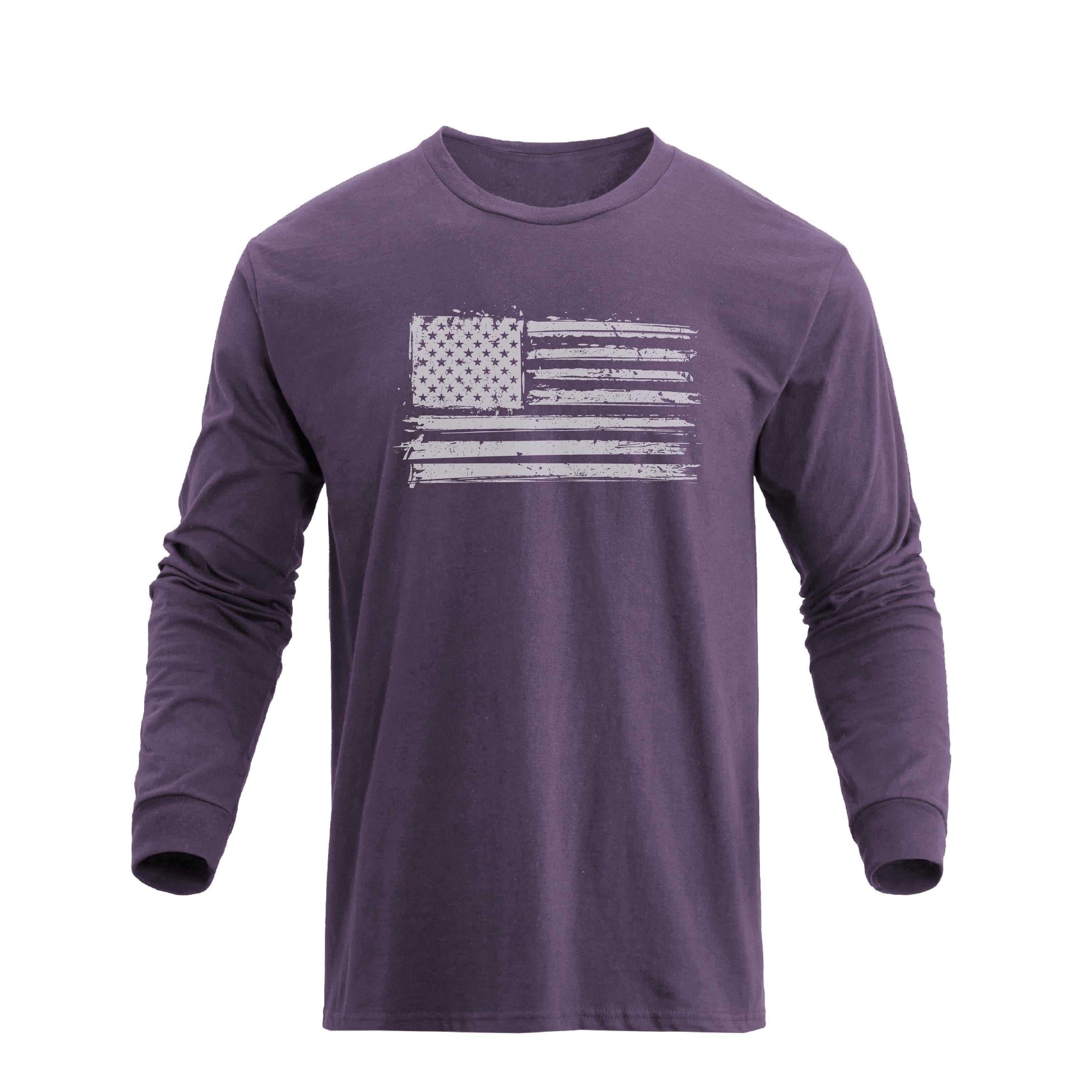 USA FLAG 100% COTTON GRAPHIC LONG SLEEVE T-SHIRT