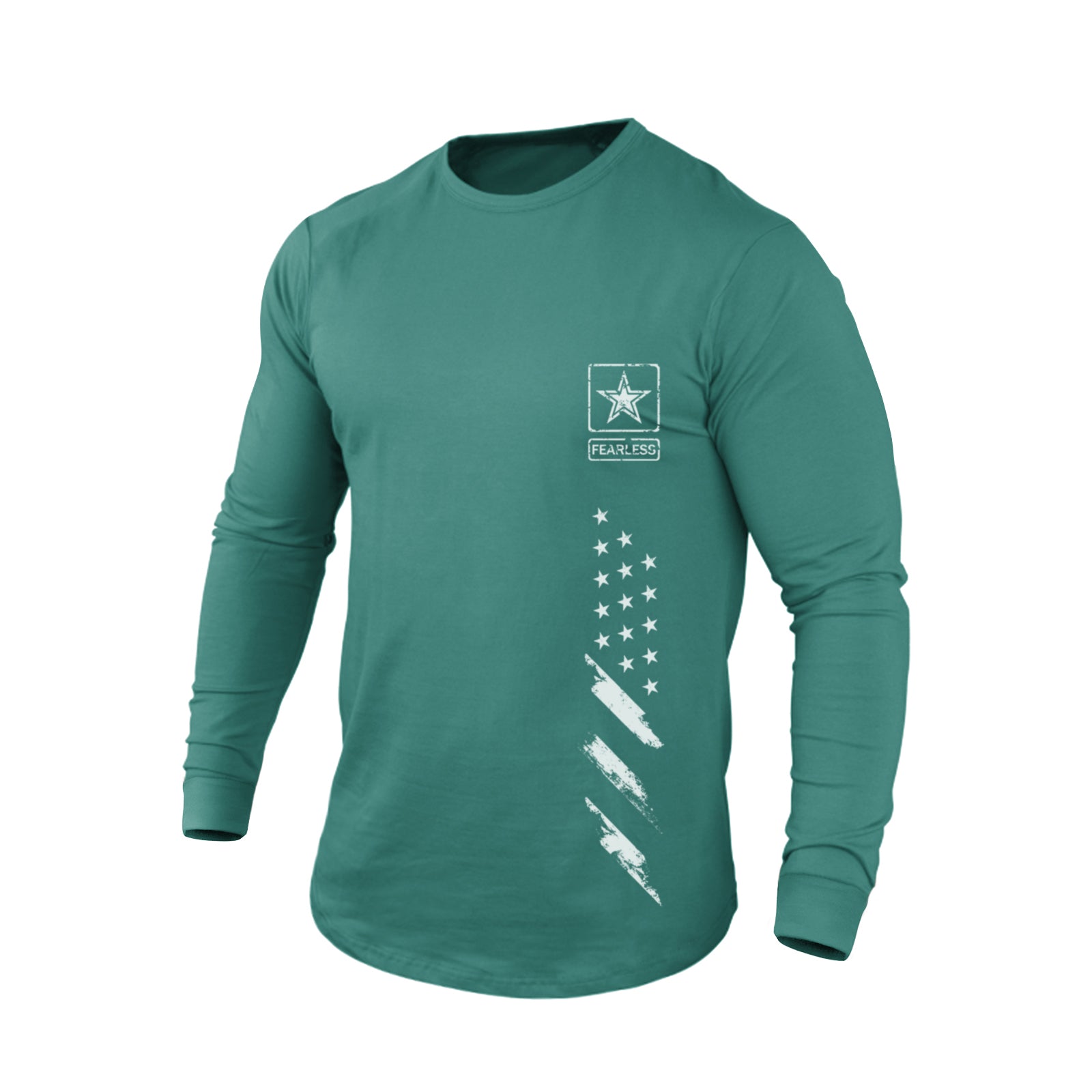 FEARLESS USA FLAG 100% COTTON GRAPHIC LONG SLEEVE T-SHIRT