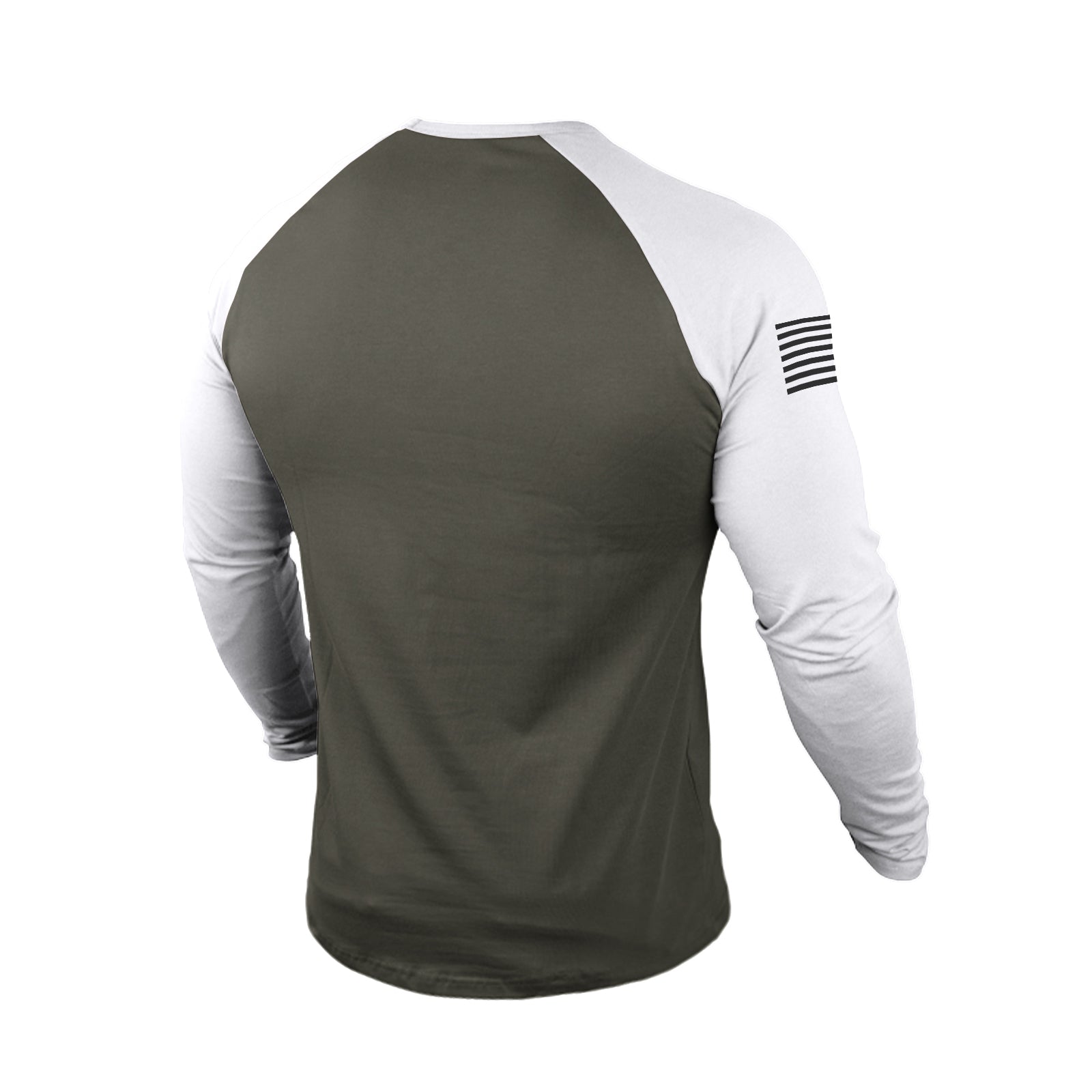 SKULL USA FLAG 100% COTTON RAGLAN GRAPHIC LONG SLEEVE T-SHIRT