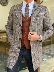 Men's Vintage Plaid Coat