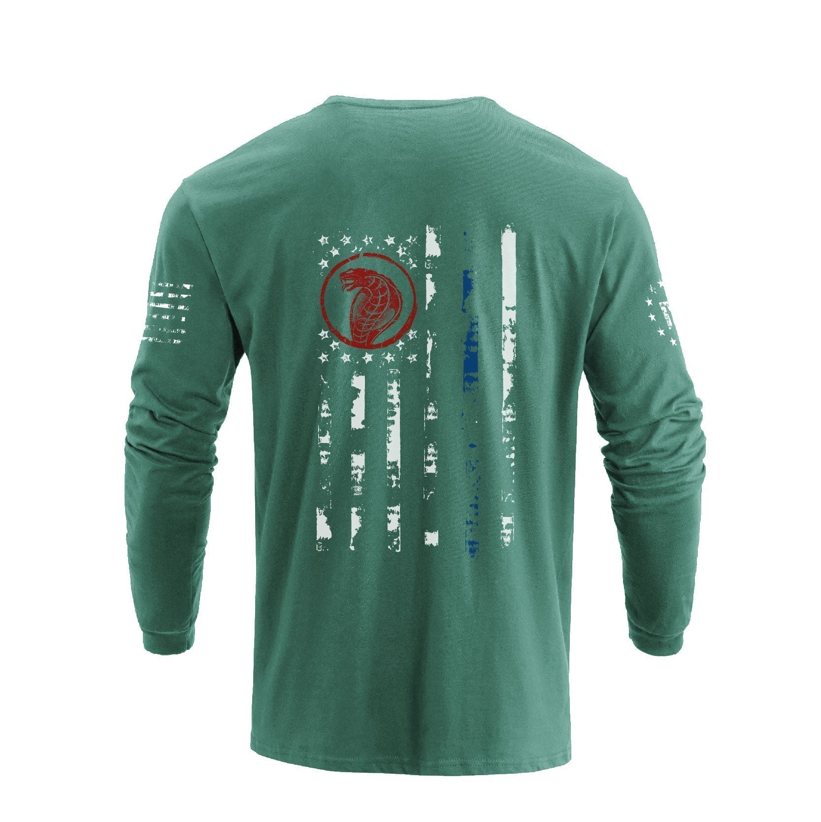 USA FLAG SNAKE GRAPHIC LONG SLEEVE T-SHIRT